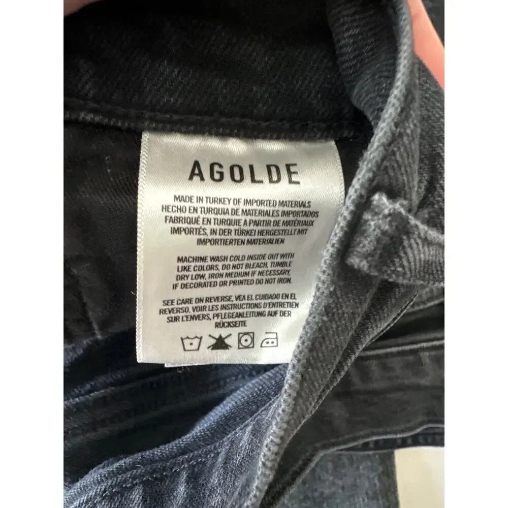 AGOLDE RILEY HIGH RISE STRAIGHT CROP (STRETCH) IN PANORAMIC Button Fly Size 25
